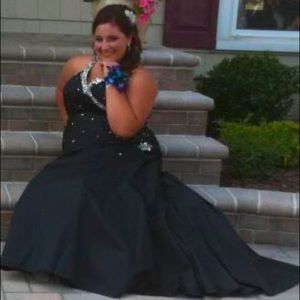 Beautiful Jeweled Black Prom Dress